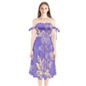 Flowers-103 Shoulder Tie Bardot Midi Dress View1