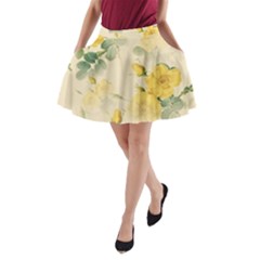 Flowers-104 A-line Pocket Skirt by nateshop