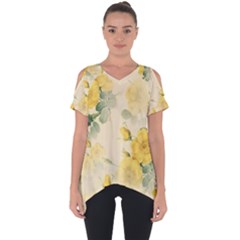 Flowers-104 Cut Out Side Drop Tee by nateshop