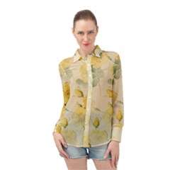 Flowers-104 Long Sleeve Chiffon Shirt