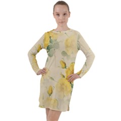 Flowers-104 Long Sleeve Hoodie Dress by nateshop