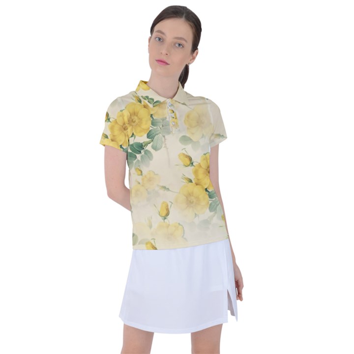 Flowers-104 Women s Polo Tee