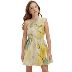 Flowers-104 Kids  One Shoulder Party Dress by nateshop