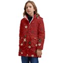 Flowers-106 Kid s Hooded Longline Puffer Jacket View3