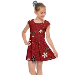 Flowers-106 Kids  Cap Sleeve Dress by nateshop