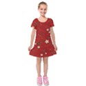 Flowers-106 Kids  Short Sleeve Velvet Dress View1