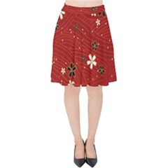 Flowers-106 Velvet High Waist Skirt by nateshop