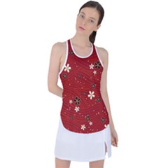 Flowers-106 Racer Back Mesh Tank Top