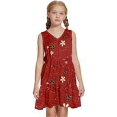 Flowers-106 Kids  Sleeveless Tiered Mini Dress by nateshop