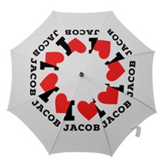 I Love Jacob Hook Handle Umbrellas (large) by ilovewhateva