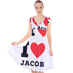 I Love Jacob Cap Sleeve Front Wrap Midi Dress by ilovewhateva