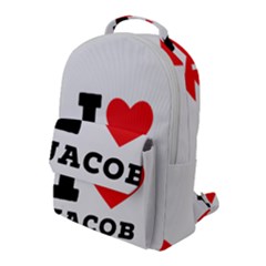 I Love Jacob Flap Pocket Backpack (large) by ilovewhateva