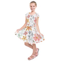 Flowers-107 Kids  Short Sleeve Dress by nateshop