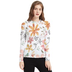 Flowers-107 Women s Long Sleeve Rash Guard