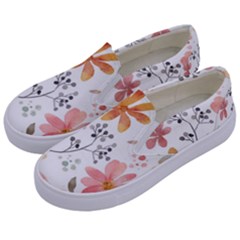 Flowers-107 Kids  Canvas Slip Ons by nateshop