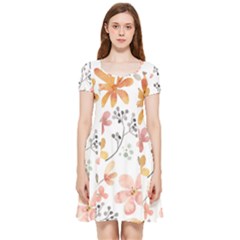 Flowers-107 Inside Out Cap Sleeve Dress by nateshop