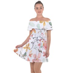 Flowers-107 Off Shoulder Velour Dress by nateshop