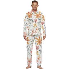 Flowers-107 Men s Long Sleeve Velvet Pocket Pajamas Set by nateshop