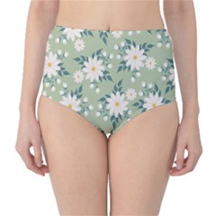 Flowers-108 Classic High-waist Bikini Bottoms by nateshop