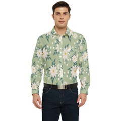 Flowers-108 Men s Long Sleeve Pocket Shirt  by nateshop