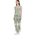 Flowers-108 V-Neck Spaghetti Strap Tie Front Jumpsuit View2