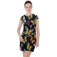 Flowers-109 Drawstring Hooded Dress by nateshop