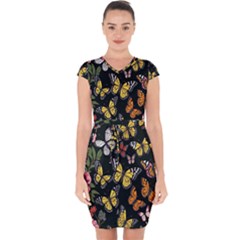 Flowers-109 Capsleeve Drawstring Dress  by nateshop