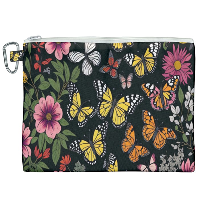 Flowers-109 Canvas Cosmetic Bag (XXL)