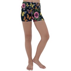 Flowers-109 Kids  Lightweight Velour Yoga Shorts by nateshop