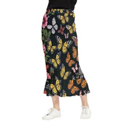 Flowers-109 Maxi Fishtail Chiffon Skirt by nateshop