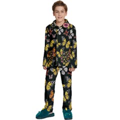 Flowers-109 Kids  Long Sleeve Velvet Pajamas Set by nateshop