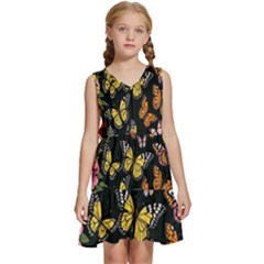 Flowers-109 Kids  Sleeveless Tiered Mini Dress by nateshop