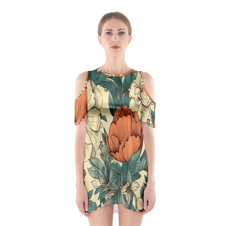 Generated Shoulder Cutout One Piece Dress