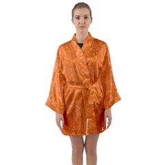 Orange-chaotic Long Sleeve Satin Kimono by nateshop