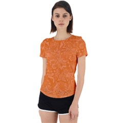 Orange-chaotic Back Cut Out Sport Tee by nateshop