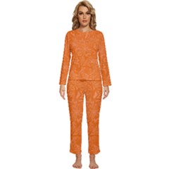 Orange-chaotic Womens  Long Sleeve Lightweight Pajamas Set by nateshop