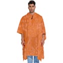 Orange-chaotic Men s Hooded Rain Ponchos View1