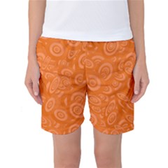 Orange-ellipse Women s Basketball Shorts by nateshop