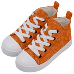 Orange-ellipse Kids  Mid-top Canvas Sneakers