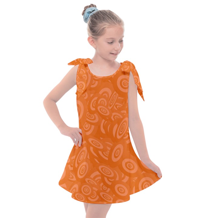 Orange-ellipse Kids  Tie Up Tunic Dress