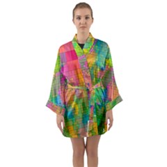 Pixel-79 Long Sleeve Satin Kimono by nateshop