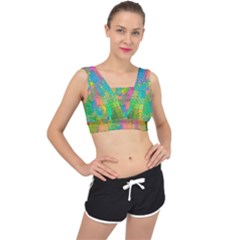 Pixel-79 V-back Sports Bra by nateshop