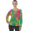 Pixel-79 Off Shoulder Long Sleeve Velour Top View1