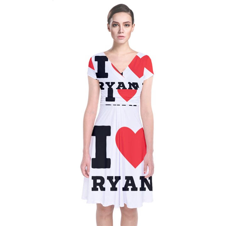 I love ryan Short Sleeve Front Wrap Dress