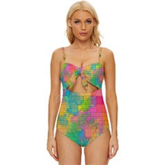 Pixel-79 Knot Front One-piece Swimsuit by nateshop