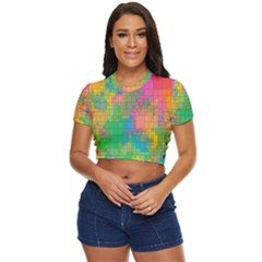 Pixel-79 Side Button Cropped Tee by nateshop