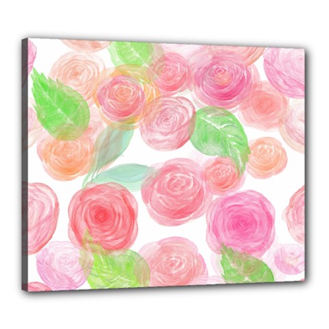 Roses-50 Canvas 24  X 20  (stretched) by nateshop