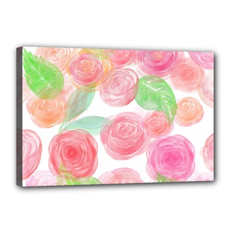 Roses-50 Canvas 18  X 12  (stretched) by nateshop