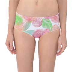 Roses-50 Mid-waist Bikini Bottoms by nateshop