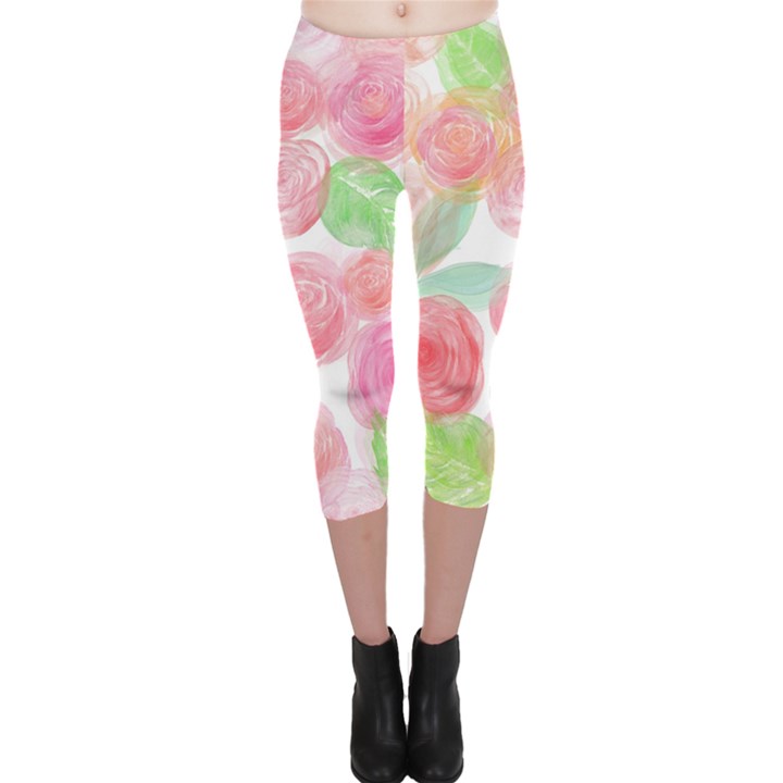 Roses-50 Capri Leggings 